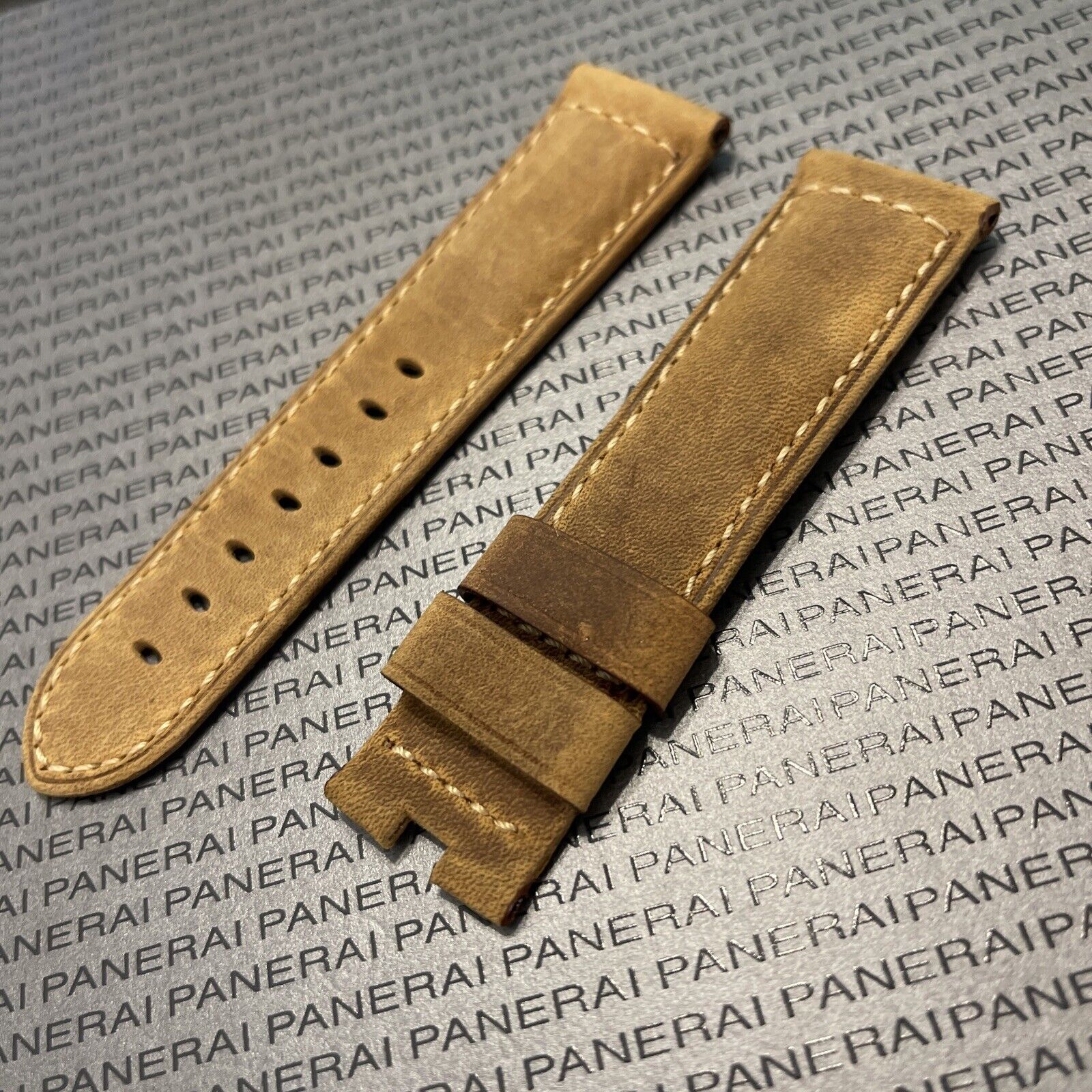 Panerai Brown XL OEM Suede Strap 24mm Lug for Deployant Buckle 115