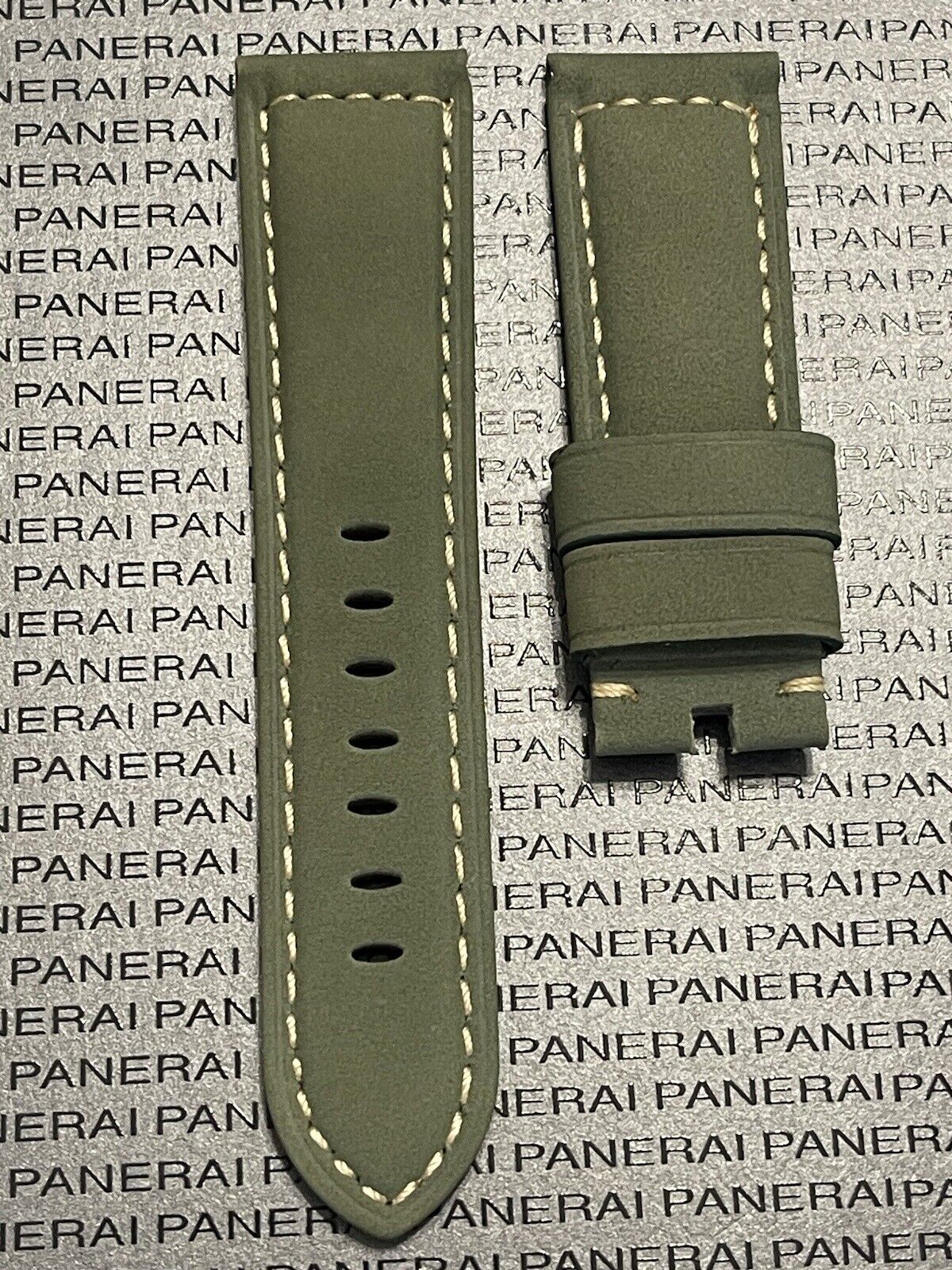 Panerai Mint Green Suede Strap For Tang Buckle