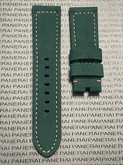 Panerai 24MM Green Suede Strap for Tang Buckle (24/22MM)