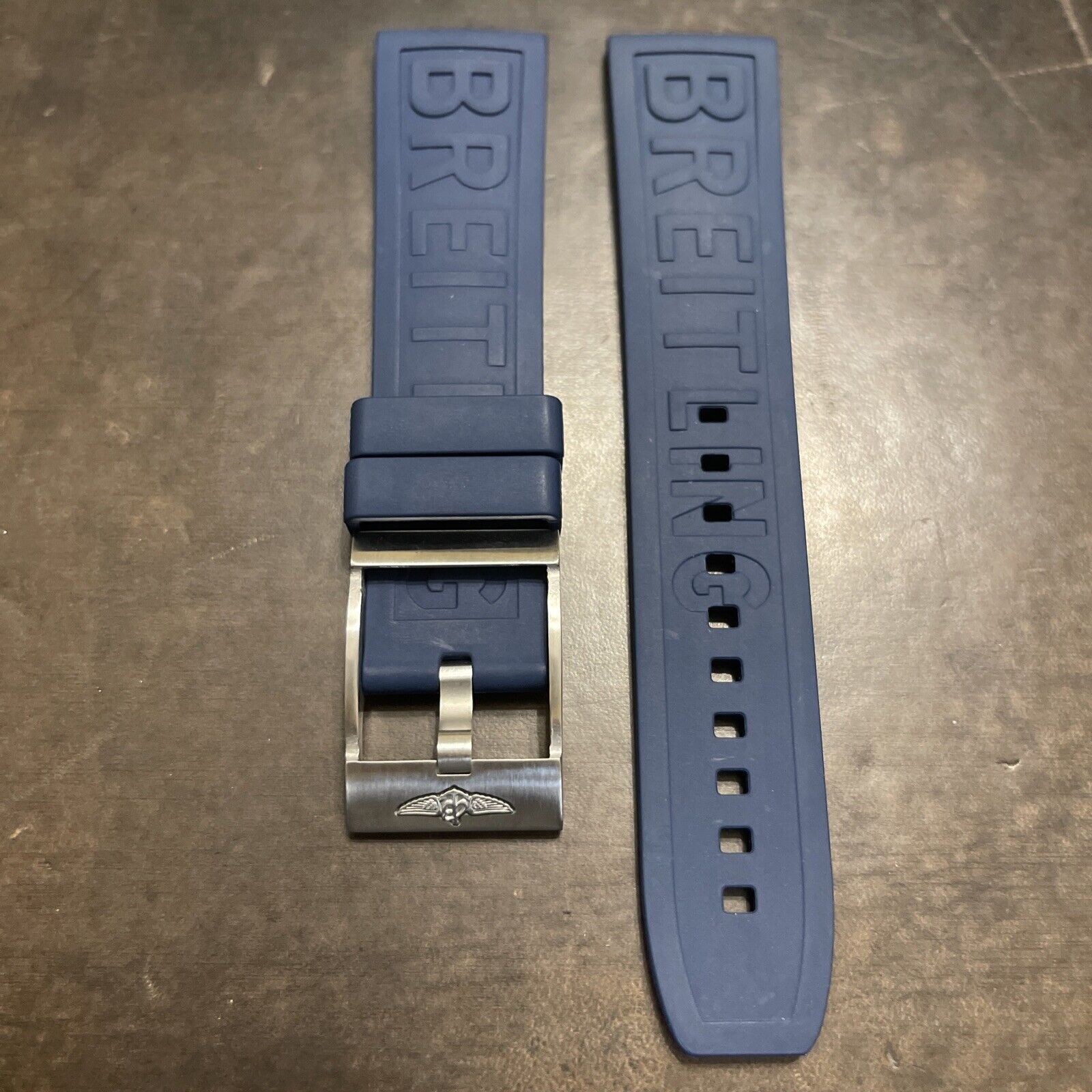 Breitling OEM Diver Pro Blue Rubber Strap with OEM Tang Buckle