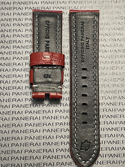Panerai 24MM Red Alligator Strap for Tang Buckle (24/22MM)