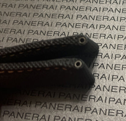 Panerai 24MM Black Canvas with Beige Stitching Tang Strap (24/22MM)
