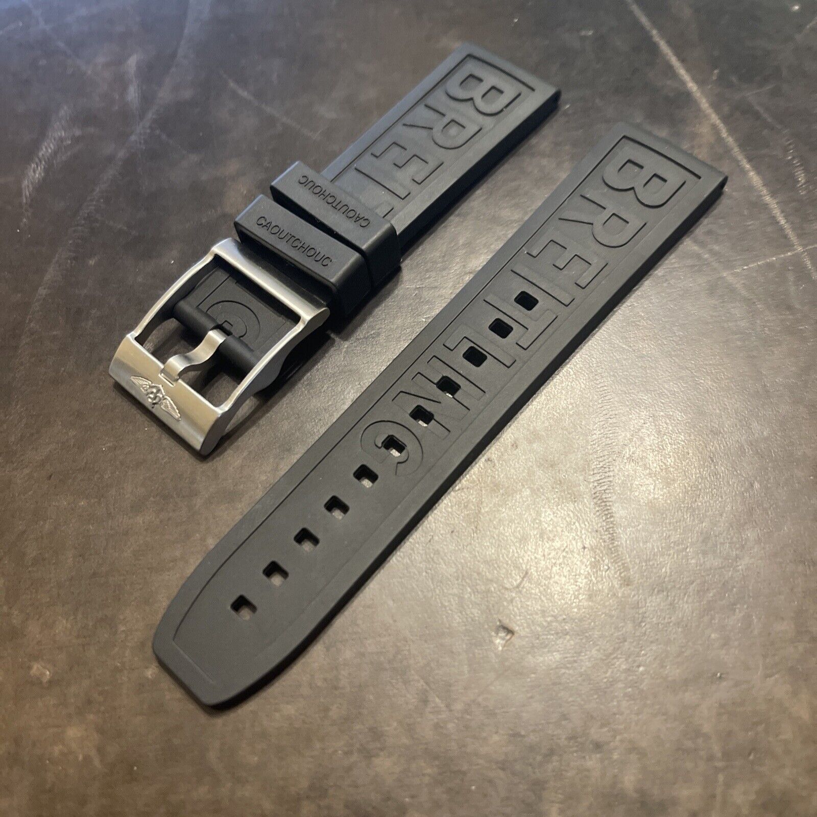 Breitling Rubber Watch Strap with Black Rubber Band