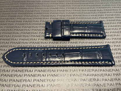 Panerai Blue Alligator OEM Strap 24mm Lug for Tang Buckle (24/22MM)