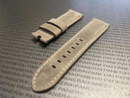 Panerai Gray Leather OEM Strap 24mm Lug for Deployant Buckle