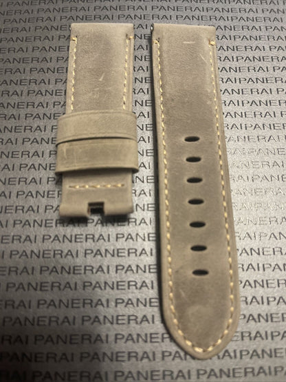 Panerai Gray Leather OEM Strap 24mm Lug for Deployant Buckle